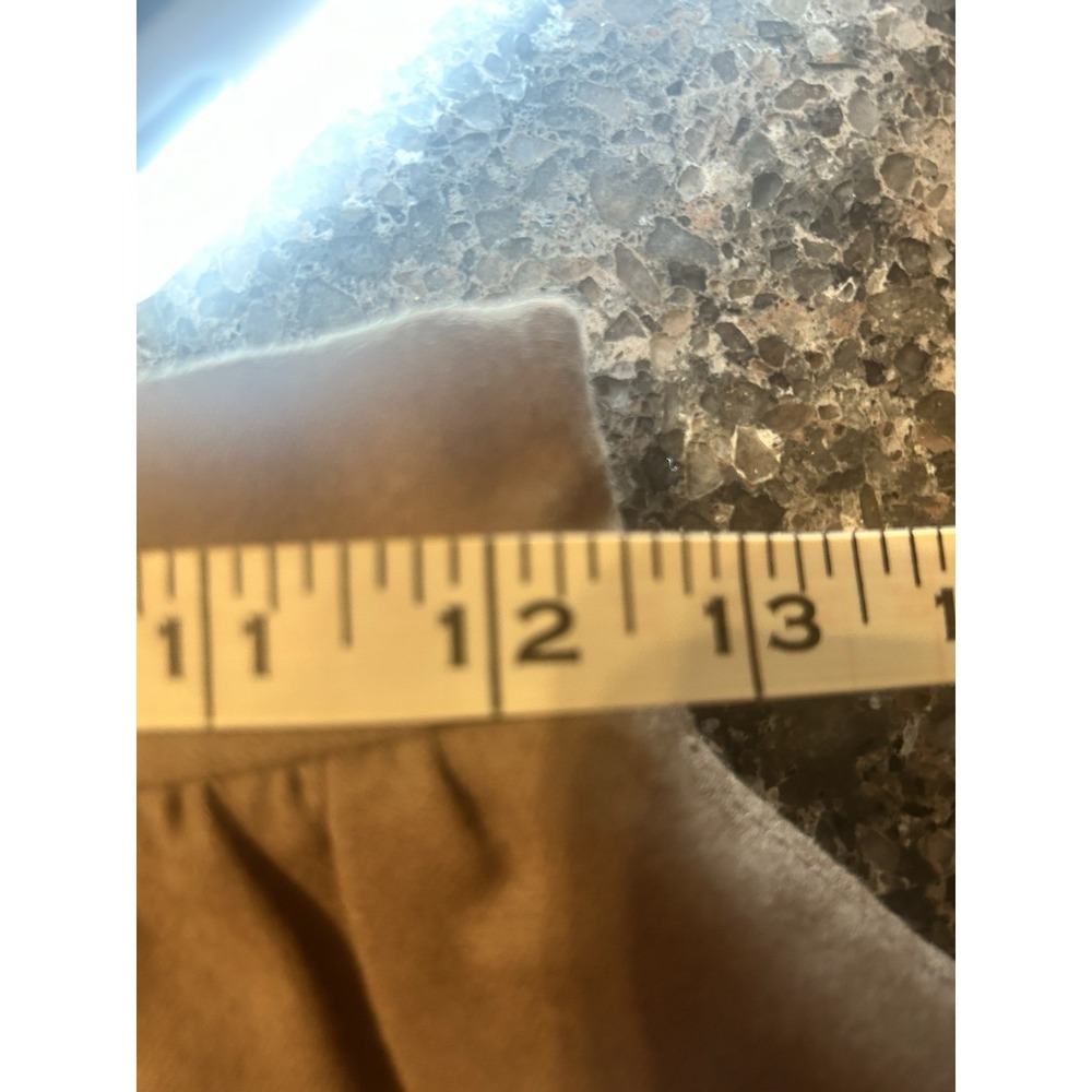 Burberry's Beige Tan Solid Lined Pleated Knee Length Skirt Size 6 Pure Wool - Picture 12 of 13